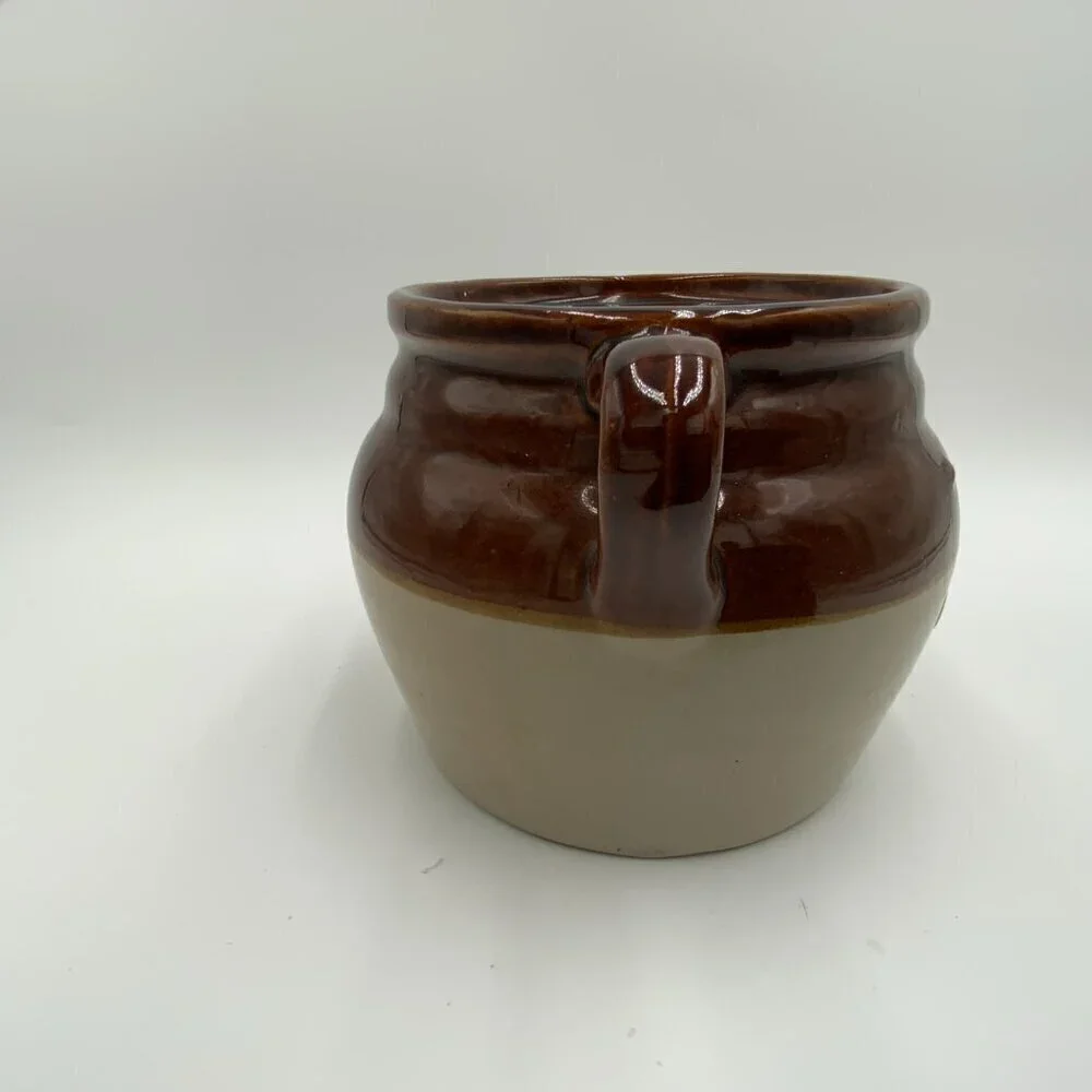 Vintage B & M Baked Beans Stoneware Bean Pot Only Brown Tan 0606 USA